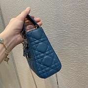 Dior Lady Ocean Blue Color Bag Size 17 cm - 2