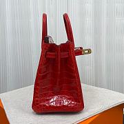 HERMES Birkin Bag Lipstick Red Braise Porosus Crocodile Gold Hardware Size 25 cm - 6