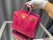 HERMES Birkin Bag Lipstick Pink Indienne Porosus Crocodile Gold Hardware Size 25 cm - 3