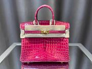 HERMES Birkin Bag Lipstick Pink Indienne Porosus Crocodile Gold Hardware Size 25 cm - 2