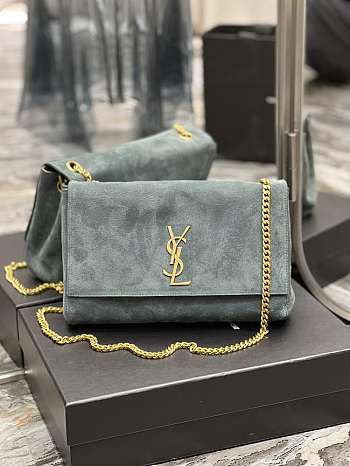 YSL Kate Suede Leather Blue Size 28.5x20x6 cm
