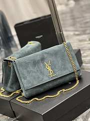 YSL Kate Suede Leather Blue Size 28.5x20x6 cm - 5