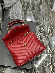 YSL Quilted Leather LouLou Bag In Red Size 25×17×9 cm - 5