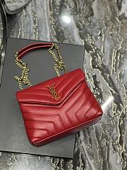 YSL Quilted Leather LouLou Bag In Red Size 25×17×9 cm - 6