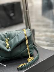 YSL LOULOU PUFFER calfskin Green Gold hardware Size 23×15.5×8.5 cm - 6