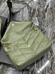 YSL LOULOU PUFFER calfskin Green Light Gold hardware Size 23×15.5×8.5 cm - 5