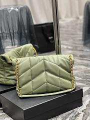 YSL LOULOU PUFFER calfskin Green Light Gold hardware Size 23×15.5×8.5 cm - 4