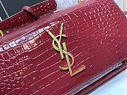 YSL Sunset Medium Teal Crocodile-effect Leather Shoulder Bag In Red 19x14x5.5 cm - 6