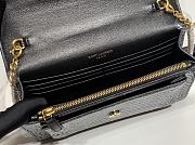 YSL Sunset Medium Teal Crocodile-effect Leather Shoulder Bag In Black 19x14x5.5 cm - 6