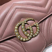 Gucci GG Marmont Pearl Chain Belt Bag Pink Size 17 x 22 x 10 cm - 2