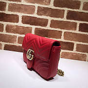 Gucci GG Marmont Pearl Chain Belt Bag Red Size 17 x 22 x 10 cm - 5