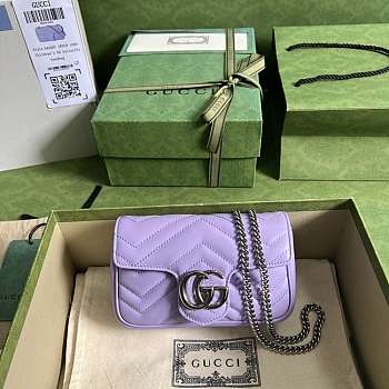 Gucci GG Marmont Mini Light Purple Size 16.5 x 10.2 x 5.1 cm