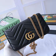 GUCCI GG MARMONT MINI BAG BLACK 488426 SIZE 18 CM - 6