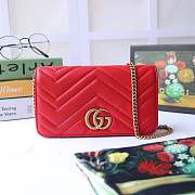 GUCCI GG MARMONT MINI BAG RED 488426 SIZE 18 CM - 1