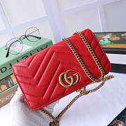 GUCCI GG MARMONT MINI BAG RED 488426 SIZE 18 CM - 6