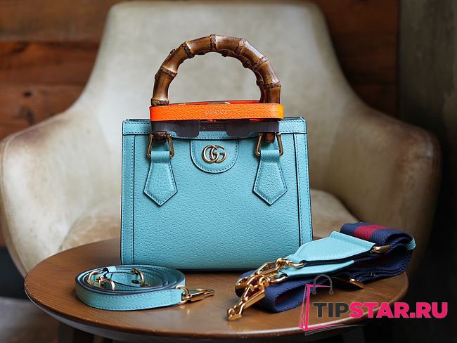 Gucci Blue Diana Small Tote Bag Size 20x16x10 cm - 1