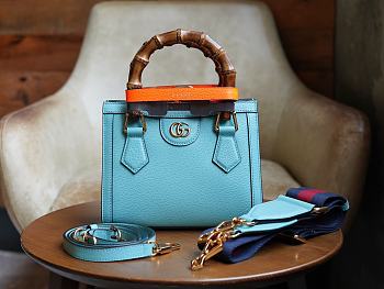 Gucci Blue Diana Small Tote Bag Size 20x16x10 cm