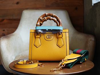 Gucci Yellow Diana Small Tote Bag Size 20x16x10 cm