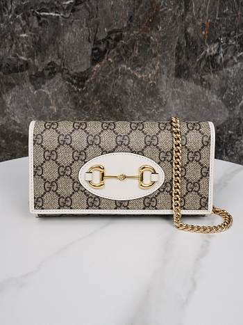 Gucci Horsebit 1955 Detail White Wallet With Chain 19 cm