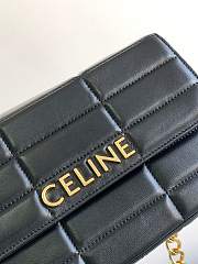Celine Chain shoulder bag matelasse monochrome goatskinblack 24x15x5 cm - 6
