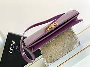 Celine Trapeze Triomphe Bag in Shiny Calfskinsable purple 26.2x14.5x2 cm - 2
