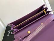 Celine Trapeze Triomphe Bag in Shiny Calfskinsable purple 26.2x14.5x2 cm - 3