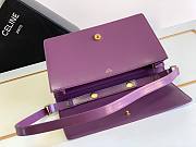 Celine Trapeze Triomphe Bag in Shiny Calfskinsable purple 26.2x14.5x2 cm - 4