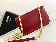 Celine medium Red bag Triomphe frame in shiny calfskin Size 23x15.5x5 cm - 3