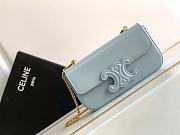 Celine chain shoulder bag cuir triomphe in shiny calfskinice ice blue 21x13x5 cm - 1