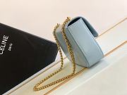 Celine chain shoulder bag cuir triomphe in shiny calfskinice ice blue 21x13x5 cm - 3