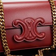 Celine chain shoulder bag cuir triomphe in shiny calfskinice red 21x13x5 cm - 6