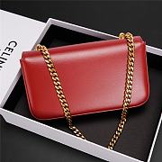 Celine chain shoulder bag cuir triomphe in shiny calfskinice red 21x13x5 cm - 4