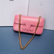 Celine chain shoulder bag cuir triomphe in shiny calfskinice Pink 21x13x5 cm - 1