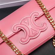 Celine chain shoulder bag cuir triomphe in shiny calfskinice Pink 21x13x5 cm - 6