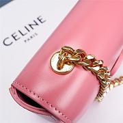Celine chain shoulder bag cuir triomphe in shiny calfskinice Pink 21x13x5 cm - 5