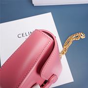 Celine chain shoulder bag cuir triomphe in shiny calfskinice Pink 21x13x5 cm - 3