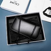 Celine chain shoulder bag cuir triomphe in shiny calfskinice Black 21x13x5 cm - 2