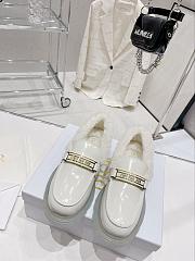 DIOR CODE LOAFER Black Brushed Calfskin and White Shearling White - 1