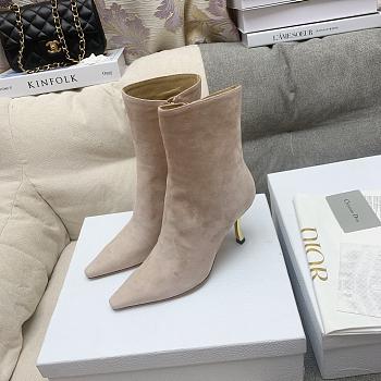  Dior Heeled Ankle Suede Nude Boots
