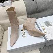  Dior Heeled Ankle Suede Nude Boots - 6