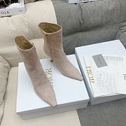  Dior Heeled Ankle Suede Nude Boots - 5