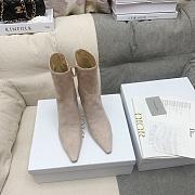  Dior Heeled Ankle Suede Nude Boots - 4