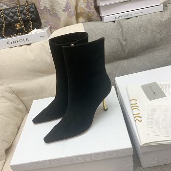 Dior Heeled Ankle Suede Black Boots