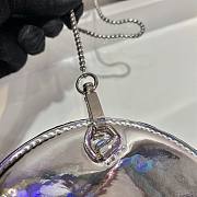 PRADA Metallic Round Calfskin Pouch Necklace Charm Bag Size 12x12x2 cm - 3