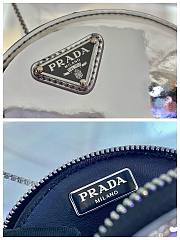 PRADA Metallic Round Calfskin Pouch Necklace Charm Bag Size 12x12x2 cm - 2