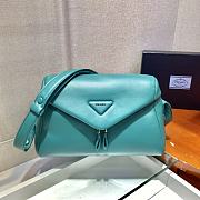 Padded nappa leather Prada Signaux Blue bag Size 32x21x12 cm - 1