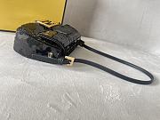 Fendi Medium Baguette 1997 Black Satin Bag With Sequins Size 19.5x11x5 cm - 5