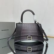 Balenciaga Hourglass S Embossed Crocodile Effect Shoulder Bag In Black 23x10x14cm - 1