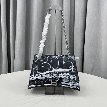 BALENCIAGA Crush medium printed crinkled-leather shoulder bag Size 31x20x10 cm