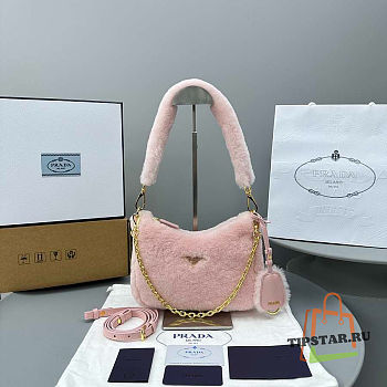 PRADA Sheepskin handbag Pink Size 22x12x6 cm